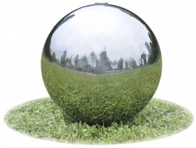 vidaXL Fonte esfera com LEDs para jardim 20 cm aço inoxidável