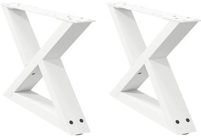 Pés para mesa de centro 2 peças, branco, 60x(30-31,3) cm, aço