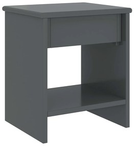 Mesa de cabeceira 35x30x40 cm pinho maciço cinzento-escuro