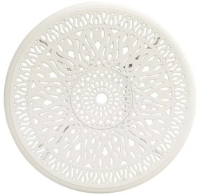 Mesa de jardim 90x90x74 cm alumínio fundido branco
