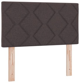 Cama Box Spring com Colchão Marrom Escuro 80x200 cm Tecido