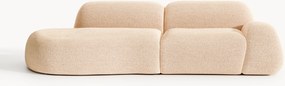 Módulo com chaise longue em bouclé Wolke (3 lugares)