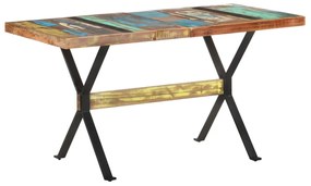 Mesa de jantar 140x70x76 cm madeira recuperada maciça