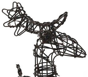 Decorações renas de Natal 6pcs 240 luzes LED vime branco quente