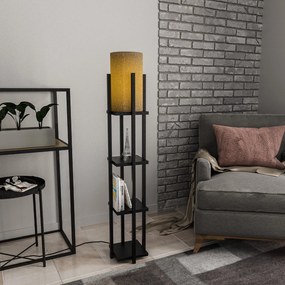 Candeeiro de Chão Shelf Lamp – Preto – 25x25x130 cm