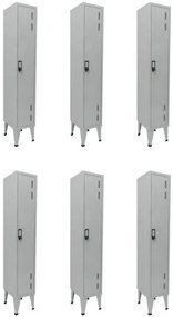 Pack 6 Cacifos Metálicos Simples 1 Cacifo 1900x300x500 mm Standard - Normas NP 1116A