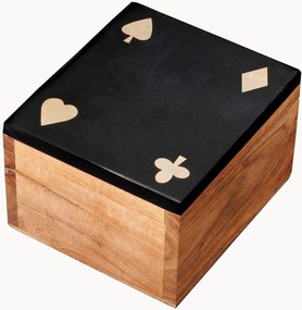 Caixa de jogos em madeira de acácia com 2 baralhos de cartas e dados Sovella, 110 peças