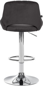 Banco alto Milet em veludo com estrutura cromada 85-106 x 47 x 48 cm Preto