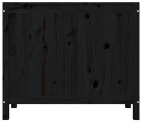 Caixa para roupa 88,5x44x76 cm madeira de pinho maciça preto
