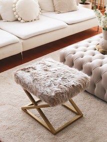 Pouffe Capraz – Castanho Dourado – 50x42x40 cm