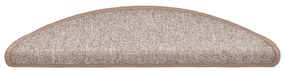 Tapetes de escada 30 pcs 56x17x3 cm castanho-claro