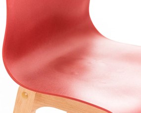 Banco de bar Hoover em plástico e com estrutura de Cor Natural 41 x 101 x 46 cm Vermelho