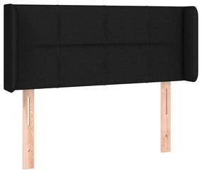 Cabeceira de cama c/ luzes LED tecido 103x16x78/88 cm preto