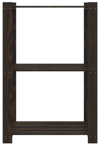 Unidade de 3 prateleiras 60x38x90 cm pinho maciço preto