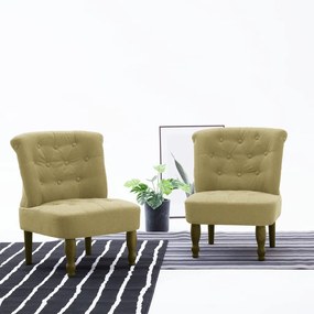 282126 vidaXL Cadeira francesa tecido verde