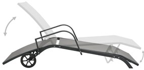 Espreguiçadeiras com mesa 2 pcs textilene e aço