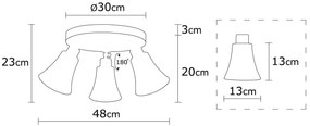Candeeiro de Teto Foca – Preto – Diâmetro 48 cm, Altura 23 cm