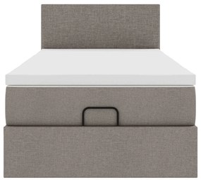 Cama otomana com colchão 100x200 cm tecido cinza