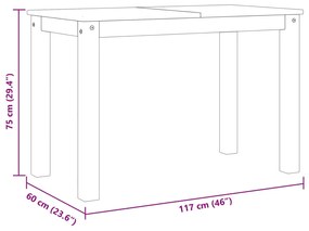 Mesa de jantar Panama 117x60x75 cm madeira de pinho maciça