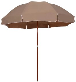 vidaXL Guarda-sol de jardim c/ poste de aço 300cm cinzento-acastanhado