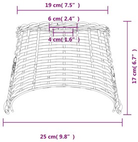 Abajur de teto Ø25x17 cm vime branco