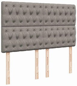 Cama com molas/colchão 140x200 cm tecido castanho-acinzentado