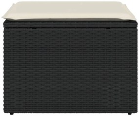 Banco de jardim com almofadão 55x55x37 cm vime PE preto