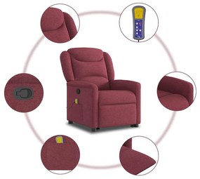 Poltrona de massagens reclin. elevatória tecido vermelho tinto