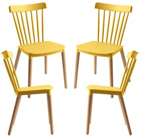 Pack 4 Cadeiras Leka - Amarelo