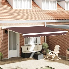 vidaXL Toldo retrátil manual 400x300 cm castanho