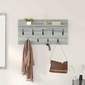 Cabideiro de Parede Sonoma cinzento 80 x 40 x 12 cm