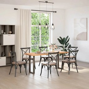 Pés de mesa de console em forma de U, 2 peças, aço natural, 38 x (72-7