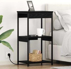 vidaXL Armário de Cabeceira Carvalho Preto 41 x 31 x 76 cm