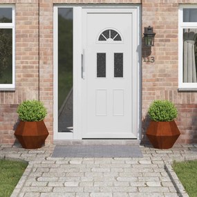 vidaXL Floreira 2 pcs Ferro Enferrujado 50 x 50 x 40 cm