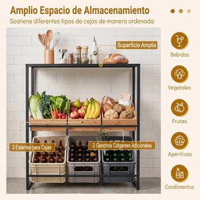 Estante para Caixas de Cerveja, 100 x 32 x 112 cm, Prateleiras Inclináveis, Preto