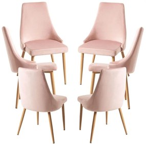 Pack 6 Cadeiras Stoik Wood - Rosa