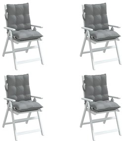 Almofadões cadeira encosto baixo 4 pcs tecido oxford cinzento