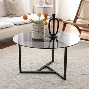 Mesa de Centro Trio Sehpa – Preto Fumê – 75x42x75 cm