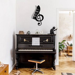 Acessório Decorativo de Parede Musical – Preto – 42 x 69 cm