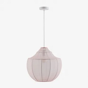 Candeeiro De Teto Adaya Em Metal E Tecido Rosa Algodão Doce - Sklum