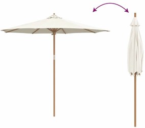 para-sol de jardim branco creme 270 x 260 cm de bambu