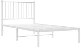 Estrutura de cama com cabeceira 90x190 cm metal branco
