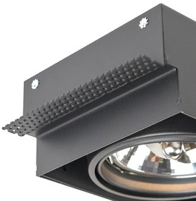 Foco de encastrar preto AR111 orientável 2-luzes trimless - ONEON Moderno