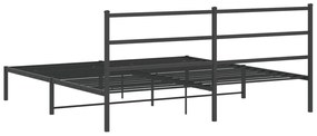 Estrutura de cama com cabeceira 183x213 cm metal preto