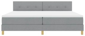 Cama Box Spring com Colchão Cinza Claro 200x200 cm Tecido