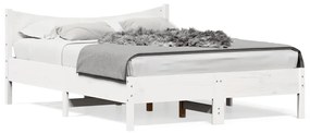 vidaXL Cama sem colchão 140x200 cm madeira de pinho maciça branco