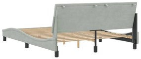 Estrutura de cama sem colchão 160x200 cm veludo cinzento-claro