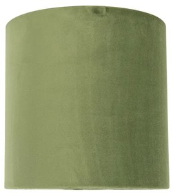 Abajur de veludo verde 20/20/20 com interior dourado