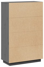 Aparador alto 74x35x117 cm pinho maciço cinzento