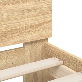 Cama sem colchão com cabeceira 90x190 cm carvalho sonoma